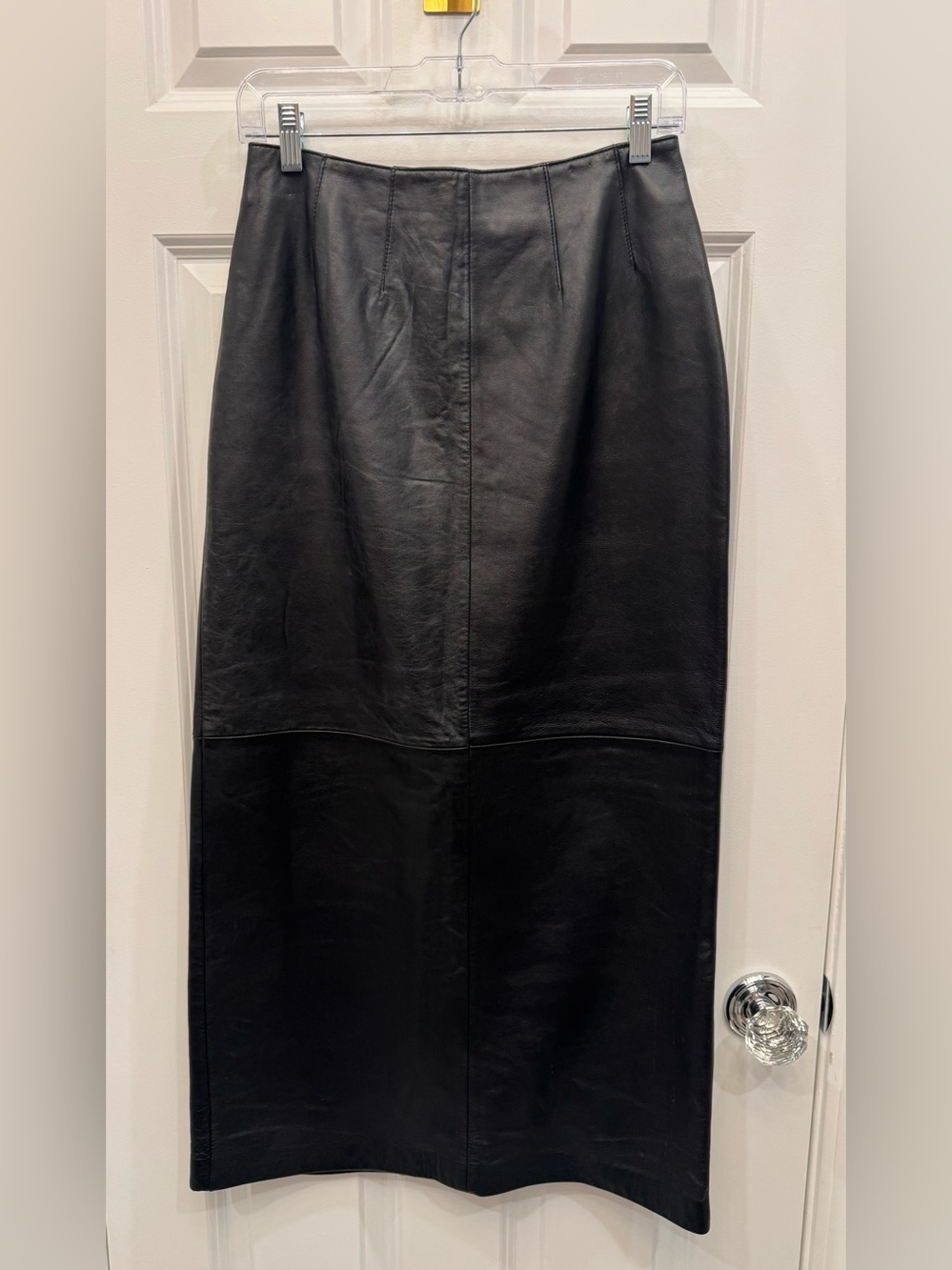 Jaclyn Smith Vintage Black Maxi Leather Skirt